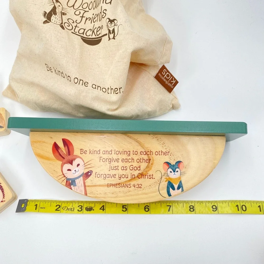 Mary‎ & Martha Kids Woodland Friends Stacker Wooden Balancing Toy Ephesians 4:32
